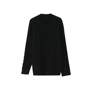 2025秋冬圆领麻花慵懒风针织毛衣907 小四粉丝专享