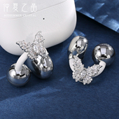 适用华为freeclip2耳夹耳机钻扣蝴蝶锆石蓝牙耳夹扣装 饰耳饰配饰