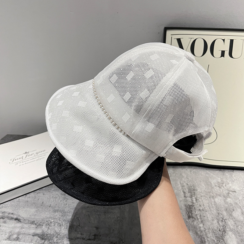 夏季薄款镂空防晒鸭舌帽子女新款韩版百搭时尚大檐防紫外线渔夫帽