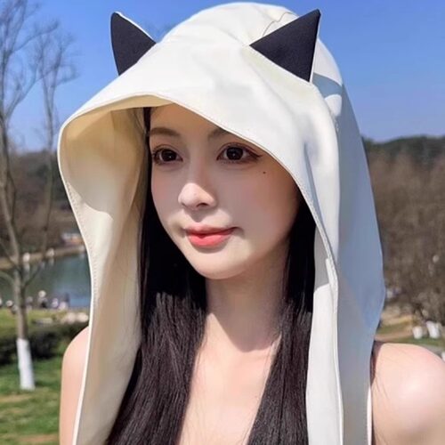小恶魔耳朵帽子女冰丝薄款