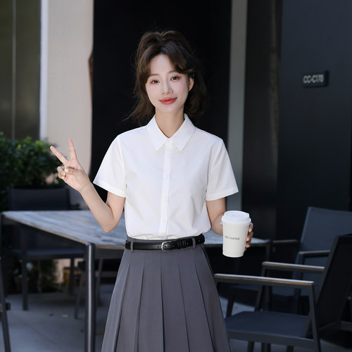 小个子高级感短袖衬衫女