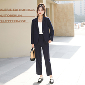 高级感职业九分裤 女2025春秋新款 西服外套 套装 小个子无垫肩西装