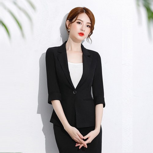 中袖薄款职业春夏西服套装
