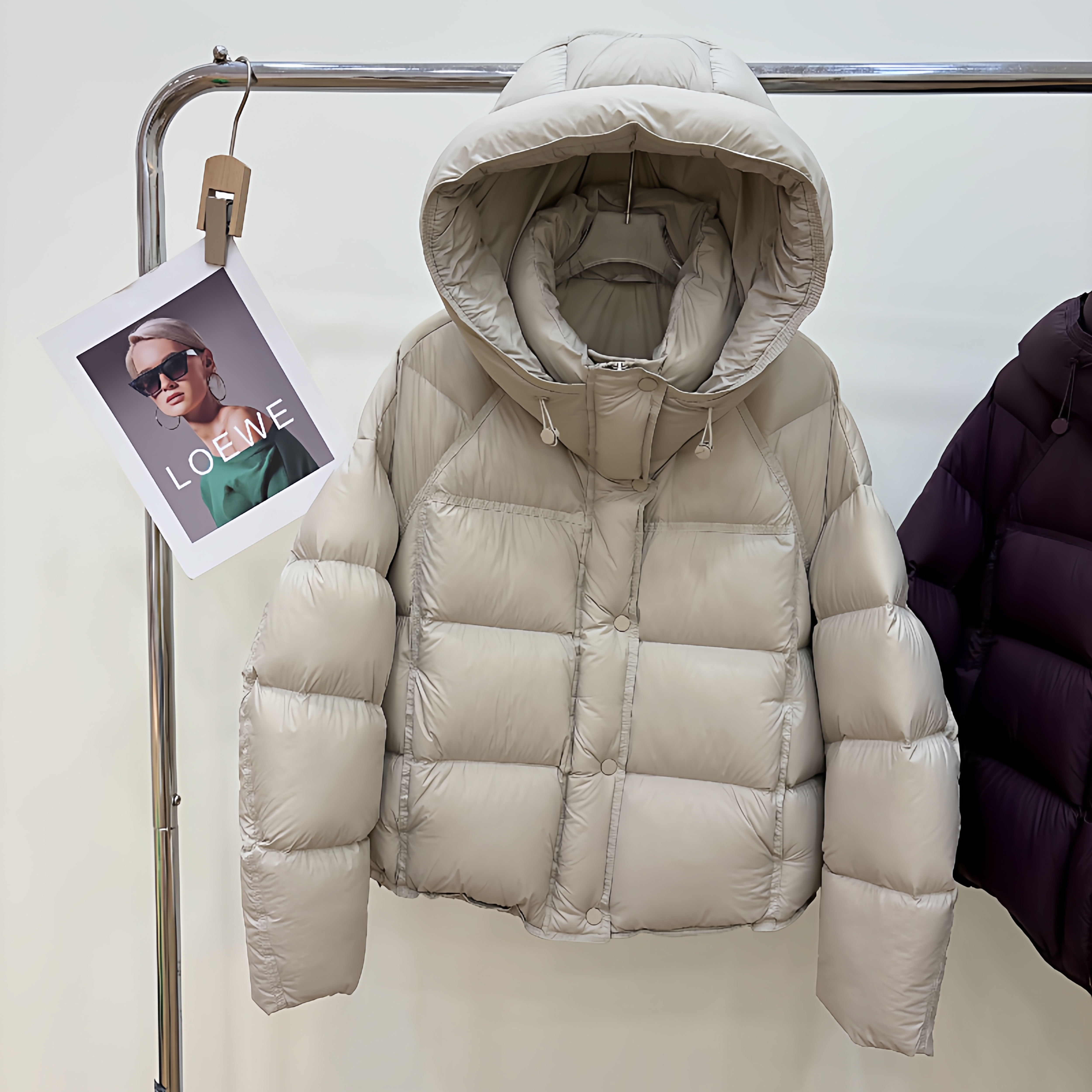 2025年新款冬加厚泡芙短款羽绒服女时尚宽松面包服外套潮