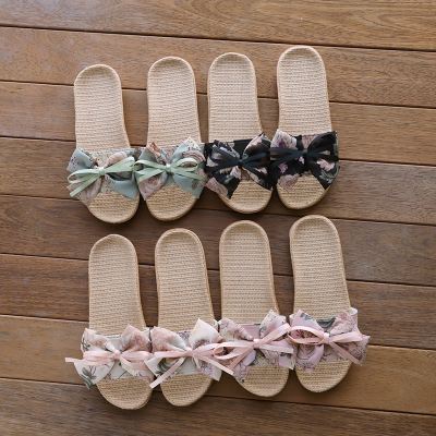 塔光2025新款夏季女款亚麻拖鞋