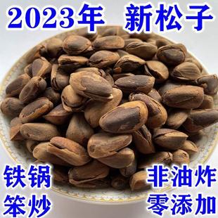 500g一斤装 2023年特大颗粒新货东北野生松子散装 开口原味手剥零食