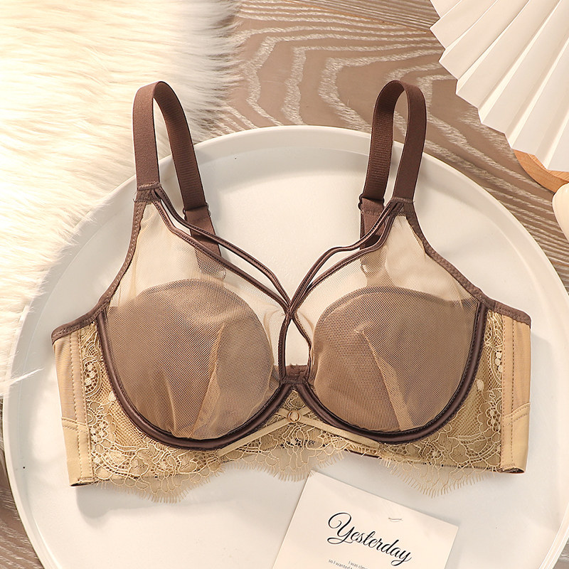 法国趣安芬文胸调整型半杯收副乳防下垂内衣女大胸显胸小聚拢上托