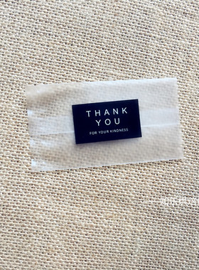 黑色thank you感谢封口贴 饼干袋桶装饰贴纸 烘焙包装一张20枚