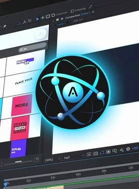 AE/PR脚本插件AtomX汉化版文字幕转场旋转动画3.0.9带全套40+预设