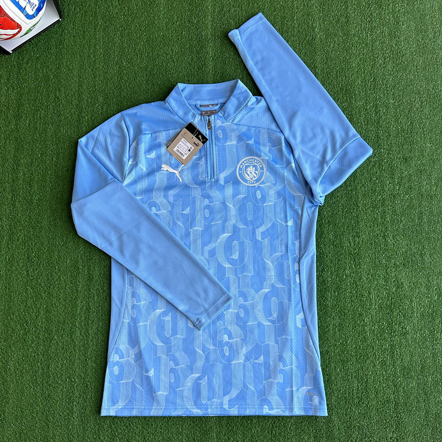 曼城球员版半拉链长袖训练