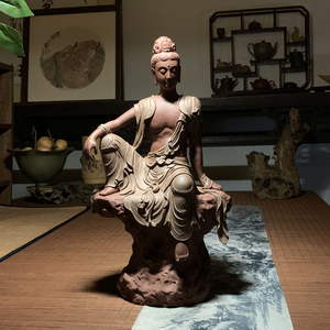 宜兴紫砂全手工自在观音菩萨