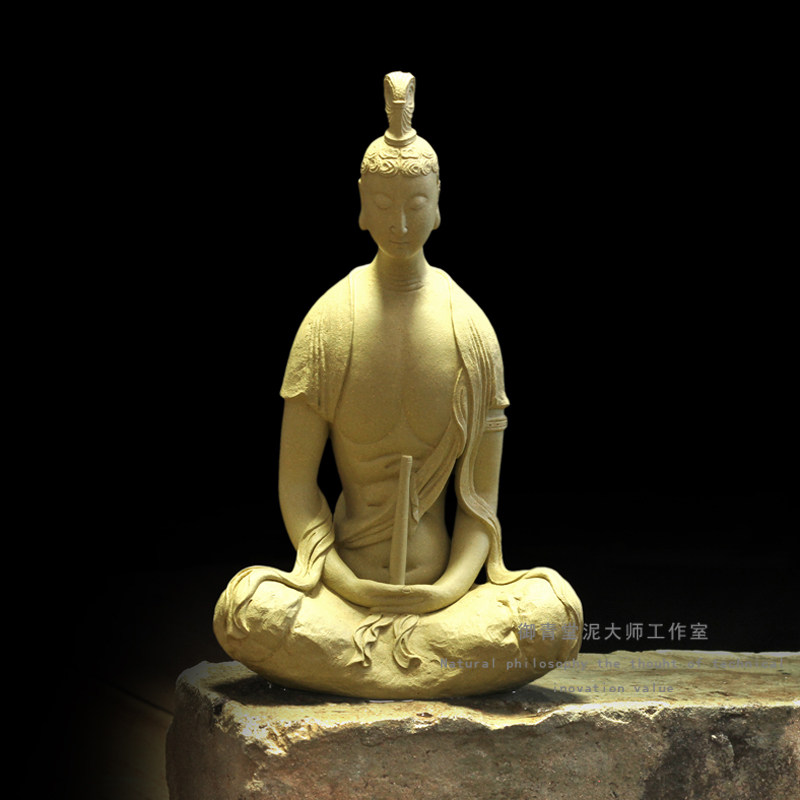 宜兴茶宠摆件御青堂观音摆件