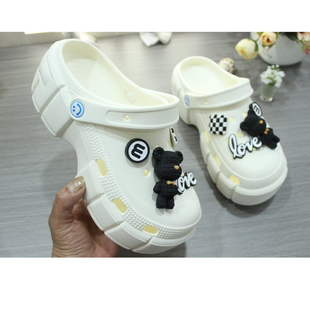 女 6cm松糕底女士洞洞鞋 EVA轻便户外沙滩鞋 增高女生花园鞋 外穿凉鞋