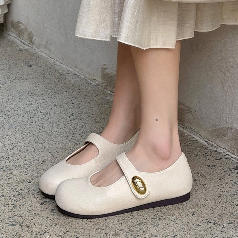 法式简约玛丽珍鞋女2026春季新款一字扣浅口魔术贴平底百搭通勤鞋,女鞋,玛丽珍鞋,淘宝优惠券,粉丝福利购,淘宝优惠卷