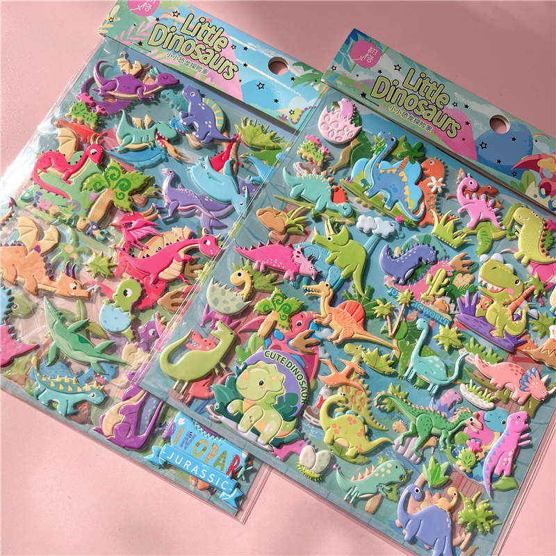 恐龙贴纸泡泡贴玩具优质早教益智