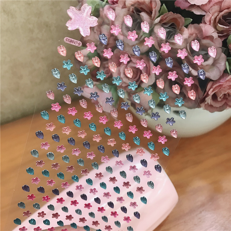 镭射水晶滴胶立体贴纸唯美梦幻贴画3d钻石韩国透明儿童装饰手账贴