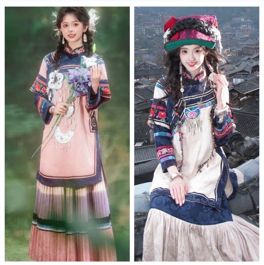 彝族凉山火把节影楼写真服套装