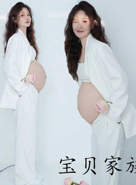 孕妈个性时尚简约白西装