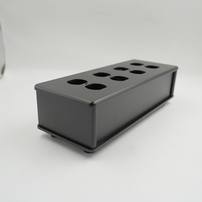 3206美标电源插座 铝合金机箱 黑色 8位 排插DIY 电源接