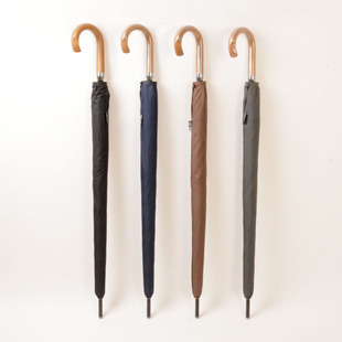 上市 新品 出口日本日式 防风纤维骨直杆伞加大双人木柄弯钩长雨伞