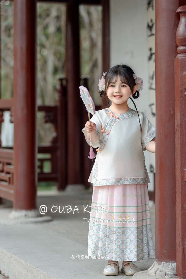 女童汉服套装夏季2024新款儿童中国风唐装古装超仙女孩夏款两件套