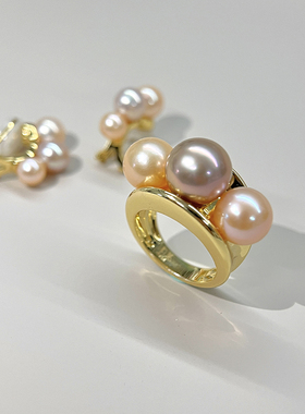 珍珠戒指沐耳珍珠时尚女