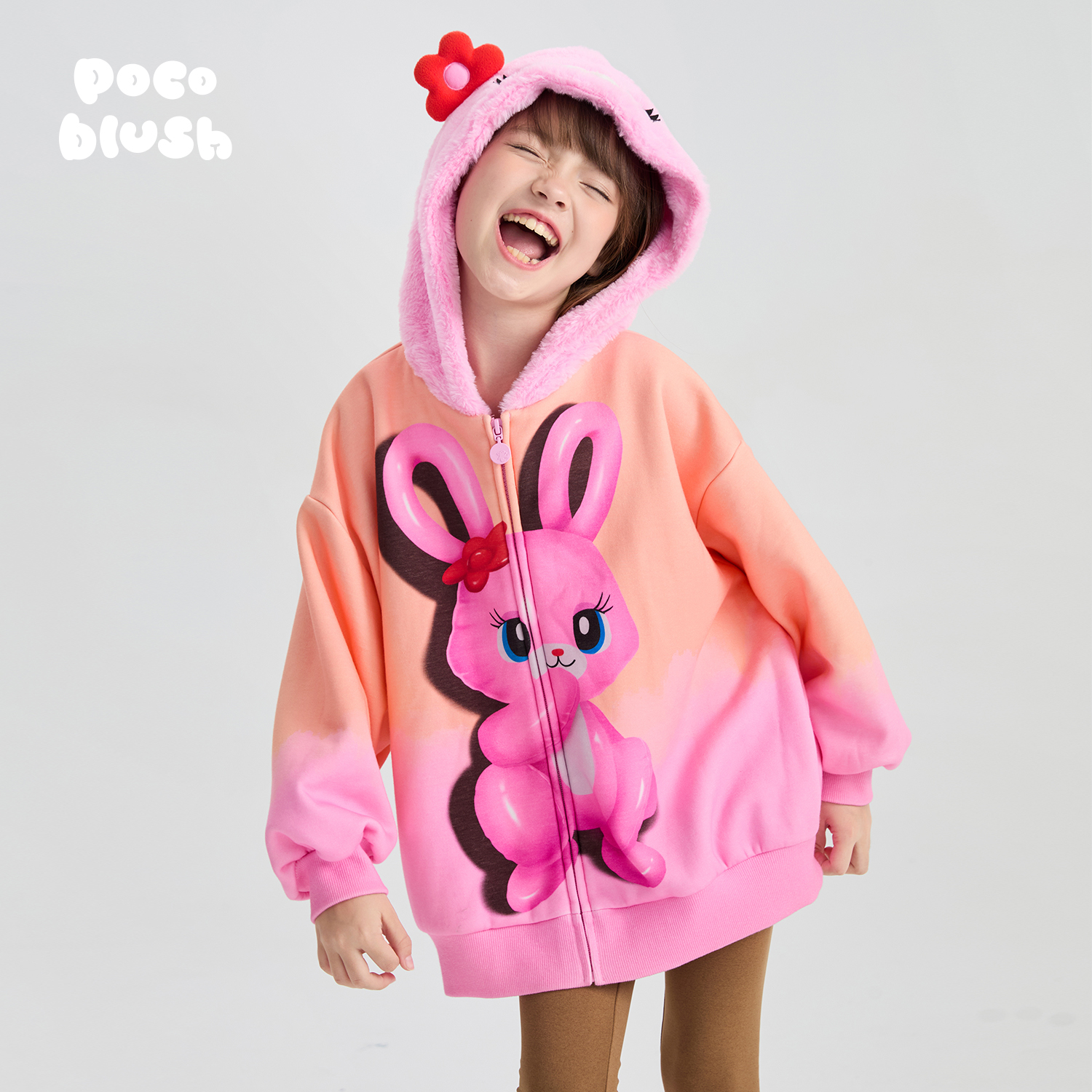 【慕斯雪人】渐变加绒开衫外套