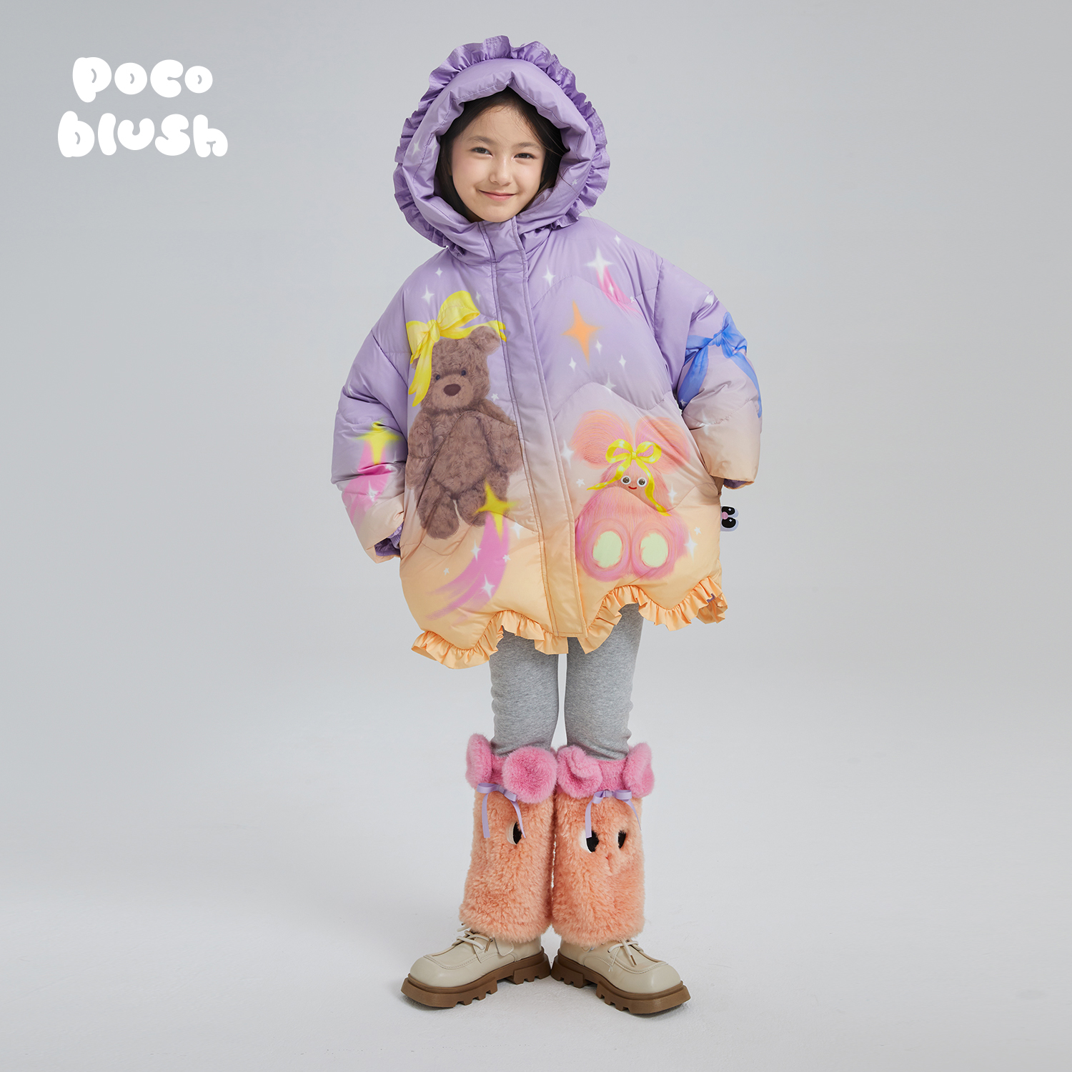 pocoblush毛绒玩具加厚白鹅绒服