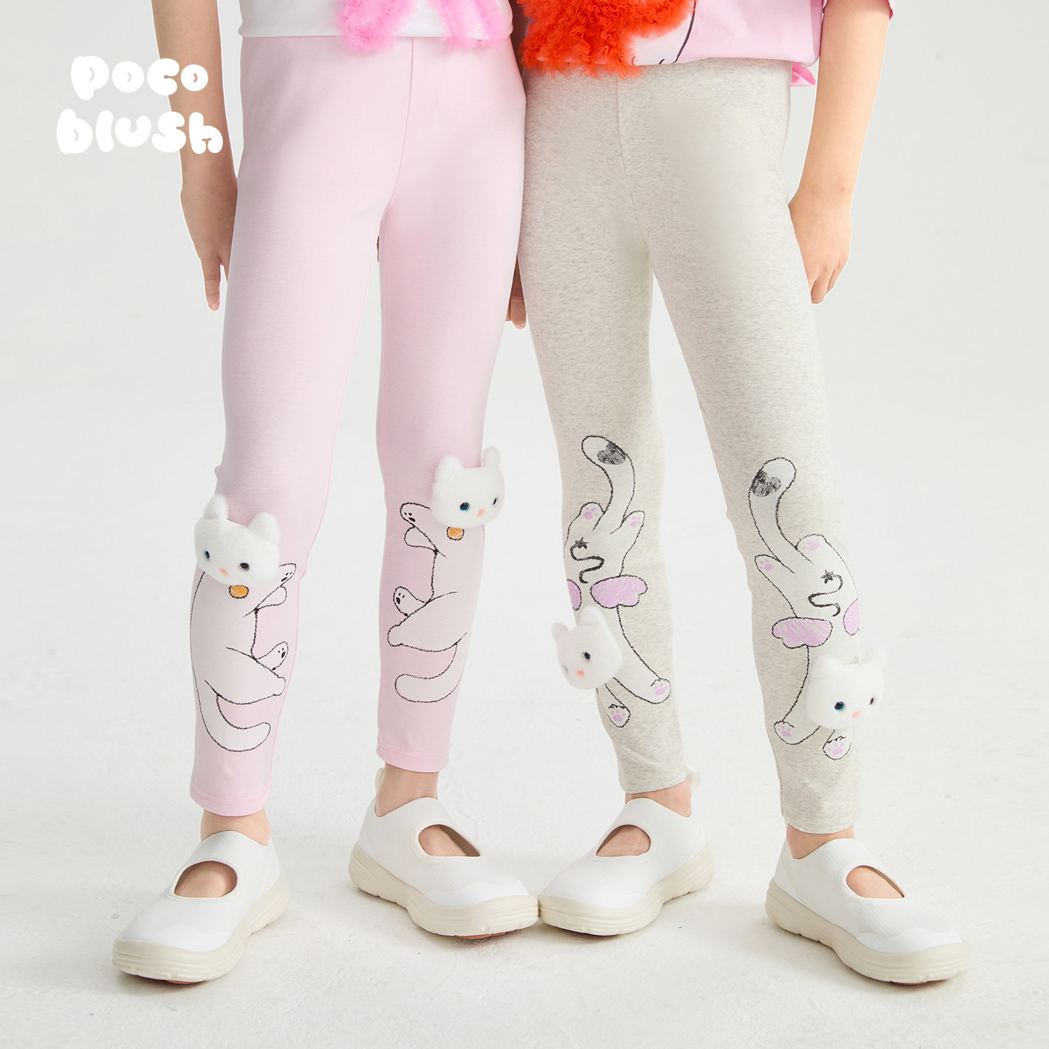 pocoblush【美猫战士】立体公仔印花打底裤女童夏季舒适百搭裤子