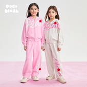 跳跃 女童长袖 奶油 pocoblush 立体樱桃印花卫衣套装 春款 裤 子