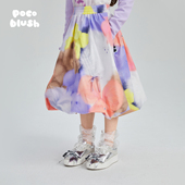 pocoblush原创设计毛绒玩具花苞半裙春秋季 新款 女童趣味印花裙子