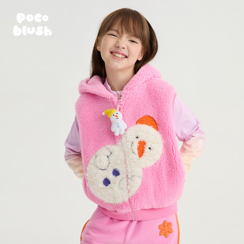 【雪人不倒翁】毛毛马甲保暖上衣