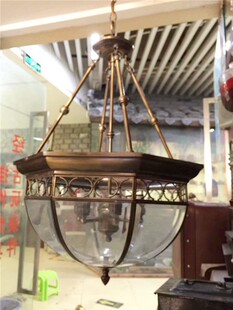 需一对拍两个 老上海全铜老吊灯一对 1980 个 2026268 直径42cm