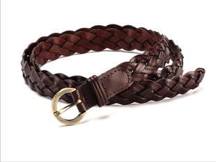 全牛皮针扣休闲真皮女士皮带特价编织多色实用牢度强女式真皮带