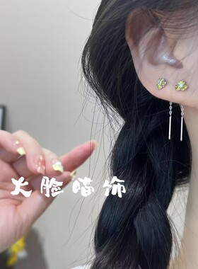 黄色鸢尾花耳线2026新款轻奢精致耳环s925银针养耳洞百搭耳钉耳饰