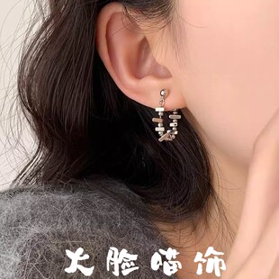 925银针碎银子耳钉法式轻奢小众设计感高级耳环2026新款爆款耳饰