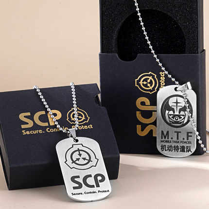 SCP基金会周边标志项链MTF机动特遣队九尾狐红右手饰品挂件钛钢