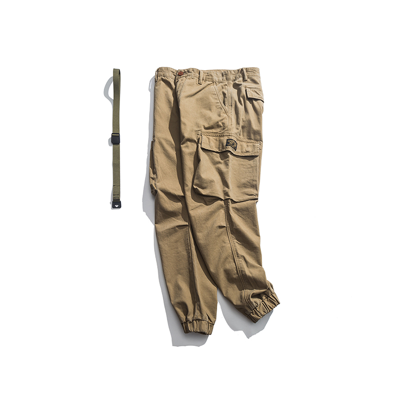 余文乐多口袋束脚长裤工装裤