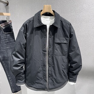 男士薄羽绒服2025冬季新款青年流行短款修身假两件90鸭绒外套男