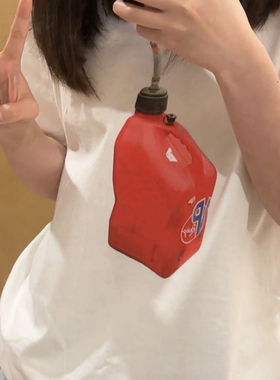 美潮原创24SS FUELED TEE 油桶加油美式印花休闲短袖T恤 男女同款