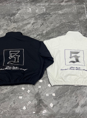 SS25 Old English Track Jacket徽标图案拉链立领夹克外套套装