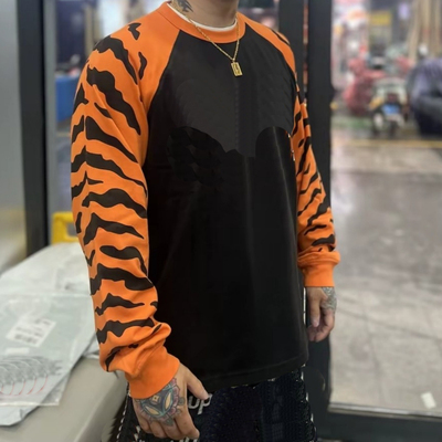 美潮SS26 Tiger Raglan L/S Top虎纹插肩圆领休闲长袖T恤 男女款
