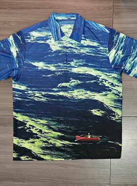 美潮SS25 BOAT S/S SHIRT船印花图案美式潮流短袖海浪衬衫