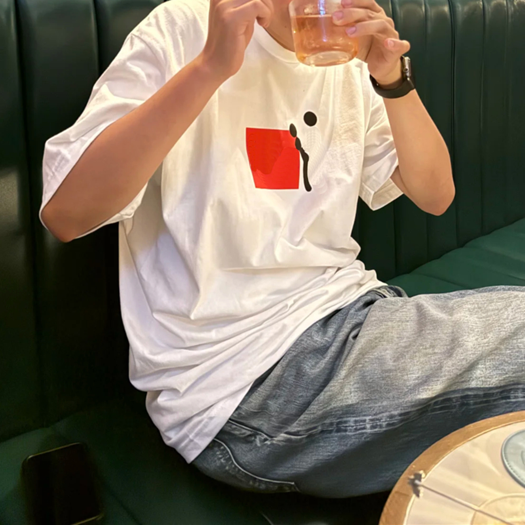 美潮原创恶搞风格FW25 WEEK1 Stick Tee粘贴印花短袖T恤 男女同款