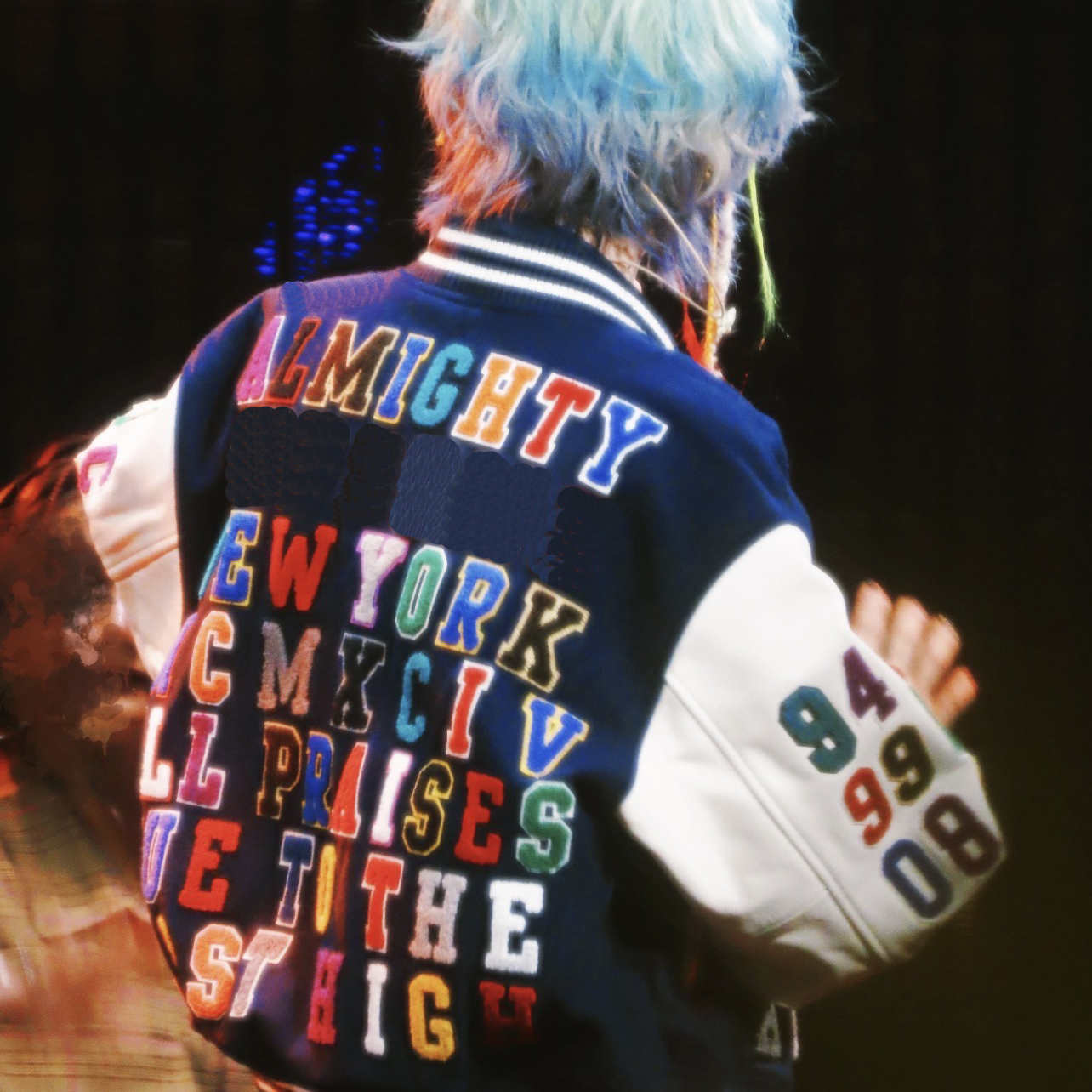 SS25美式Praises Varsity Jacket贴花植绒图案棒球服潮流夹克外套