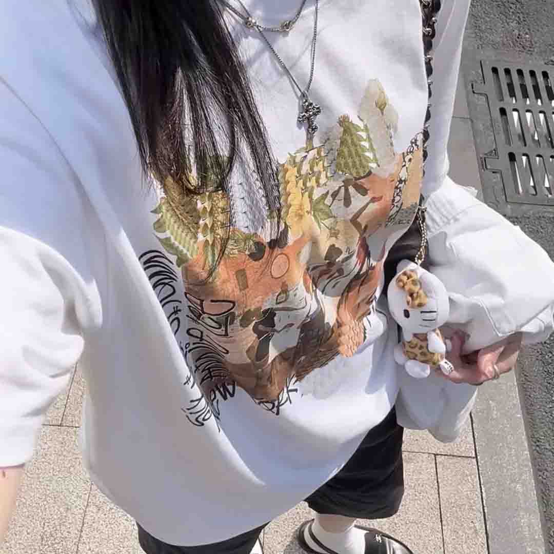 美潮原创DENIM联名款SS25 TEARS ANNIE LEE TEE胸前印花短袖T恤