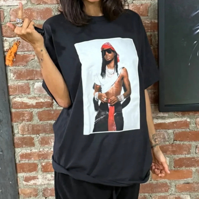 FW25 Playboi Carti Photo Tee人物照片印花图案WEEK1圆领短袖T恤