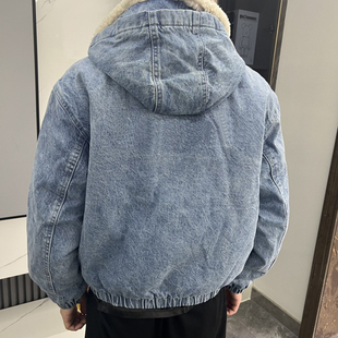 Bomber 24FW Lined Shearling Jacket羊羔绒牛仔夹克外套 Faux