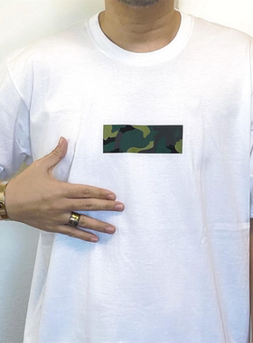 美潮原创FW23 WEEK17 BOX LOGO TEE胸前迷彩徽标短袖T恤 男女同款