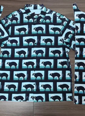 艺术家联名DAMIEN HIRST BLACK SHEEP SHIRT黑羊山羊绵羊短袖衬衫